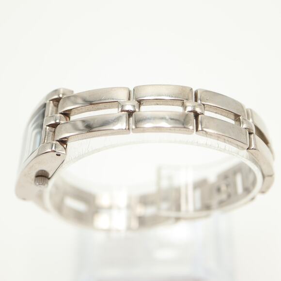 Nine West Diamond Silver Tone Tank Womens 19mm Watch Link Bracelet w New Battery - Picture 9 of 13